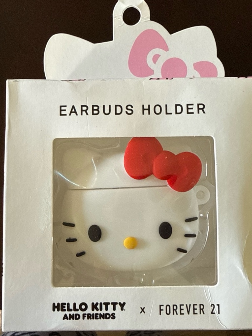 Forever 21 Hello Kitty Earbuds Holder - White with Red Bow